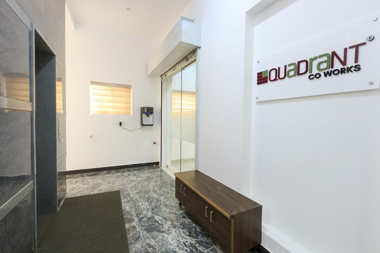 Reception with Quadrant Co Works sign